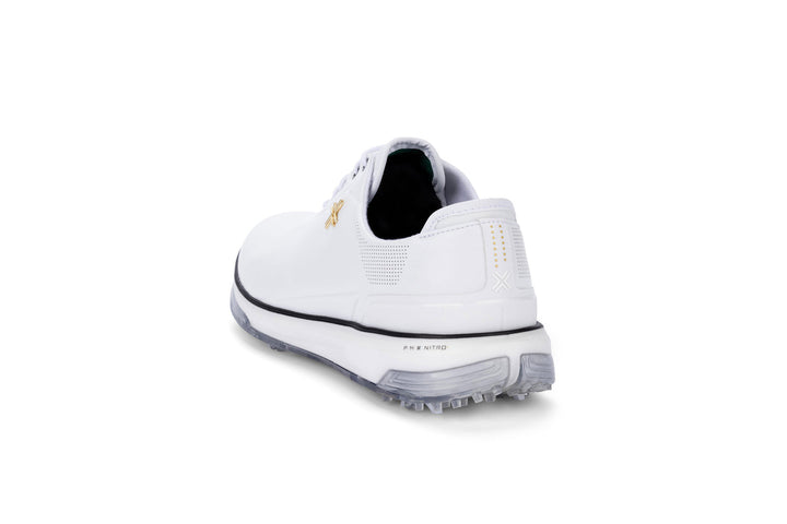 Payntr Mens 87 SC White Black Golf Shoe with Textured Sole