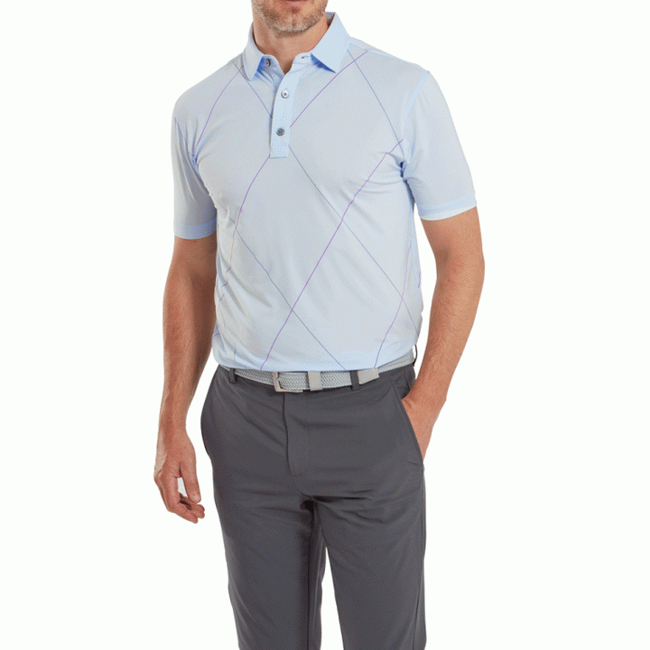 Footjoy Men`s Golf Shirt | EU Raker Print | Mist
