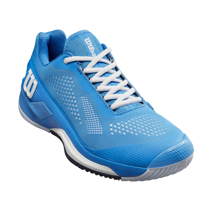Wilson Rush Pro 4.0 mens blue tennis shoe with white laces