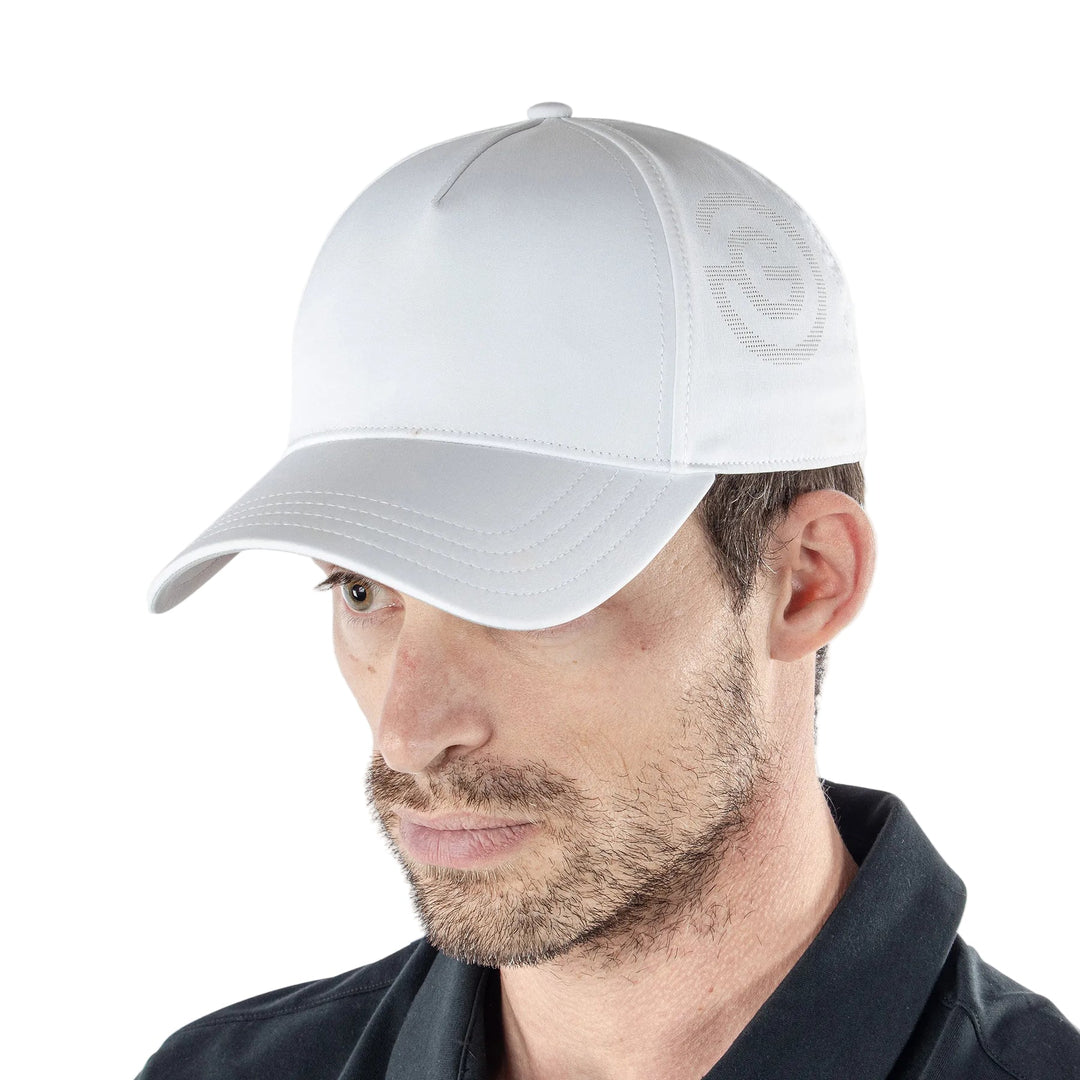 White Galvin Green Sanford Logo Golf Cap with Curved Brim