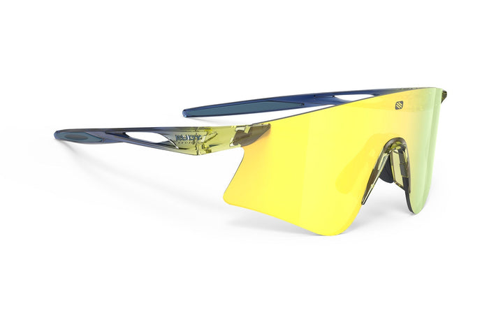 Rudy Project Astral yellow reflective lens sunglasses with blue black frame