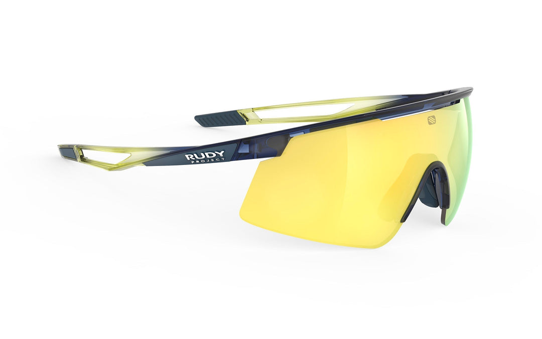Rudy Project Turbolence sport sunglasses with yellow lenses and green accents