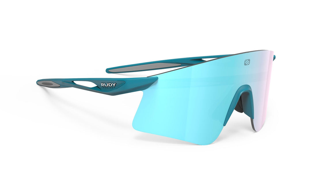 Rudy Project Astral X blue teal sport sunglasses with mirrored lenses
