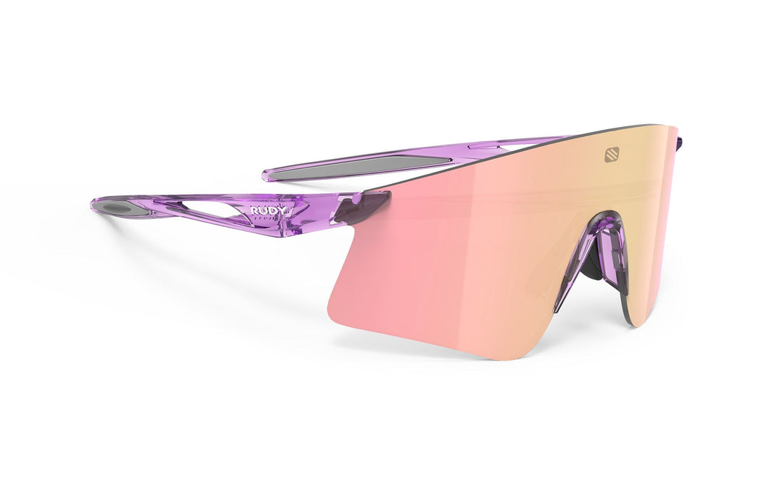 Rudy Project Astral X sunglasses with purple silver mirrored lenses and floral frame