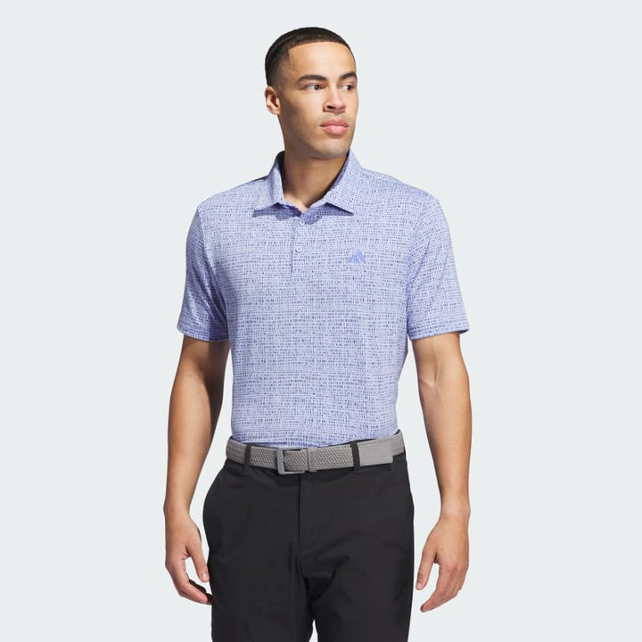 Adidas Men's Golf Shirt | Power Grid Print | Blue