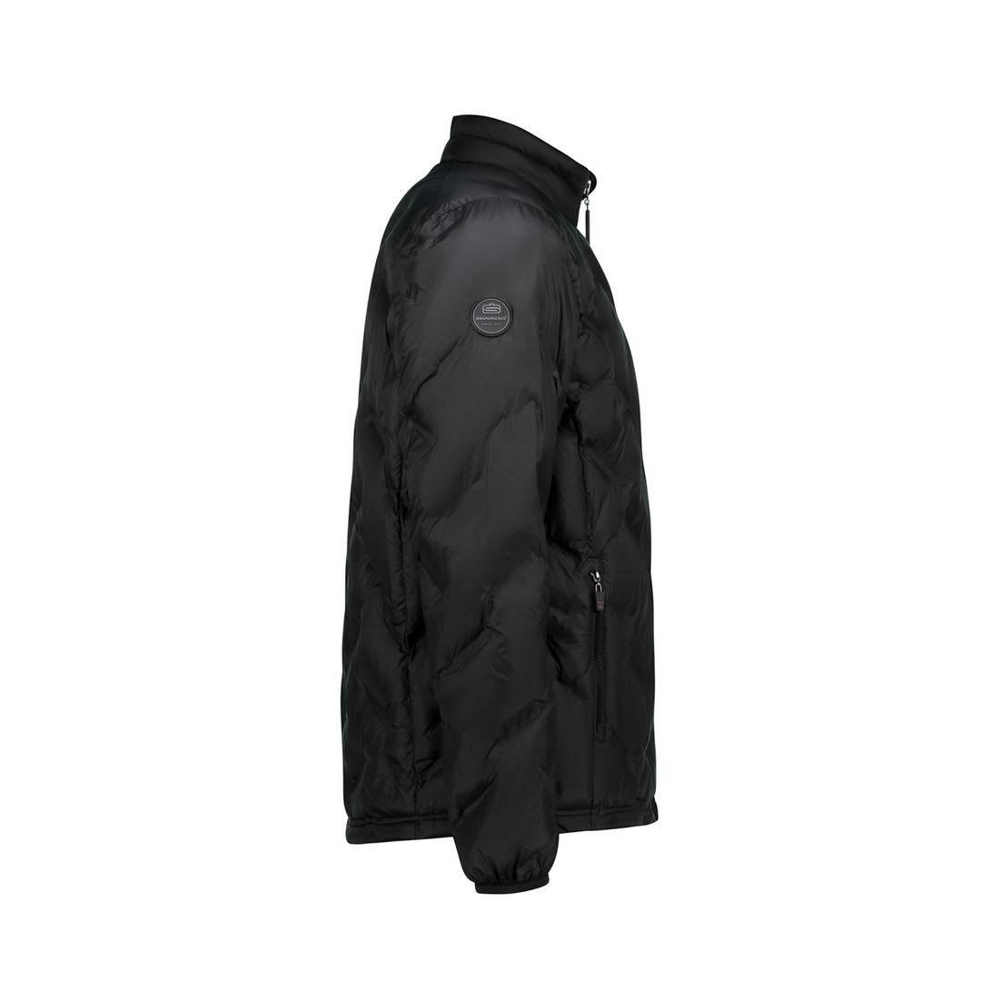 Mens Quantum Puffer Jacket black hooded nylon zip-up