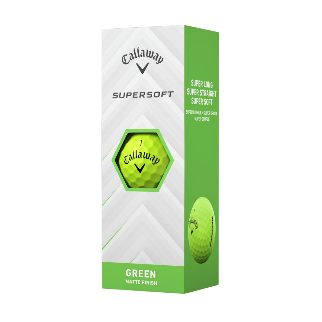 Callaway supersoft green matte finish golf ball.