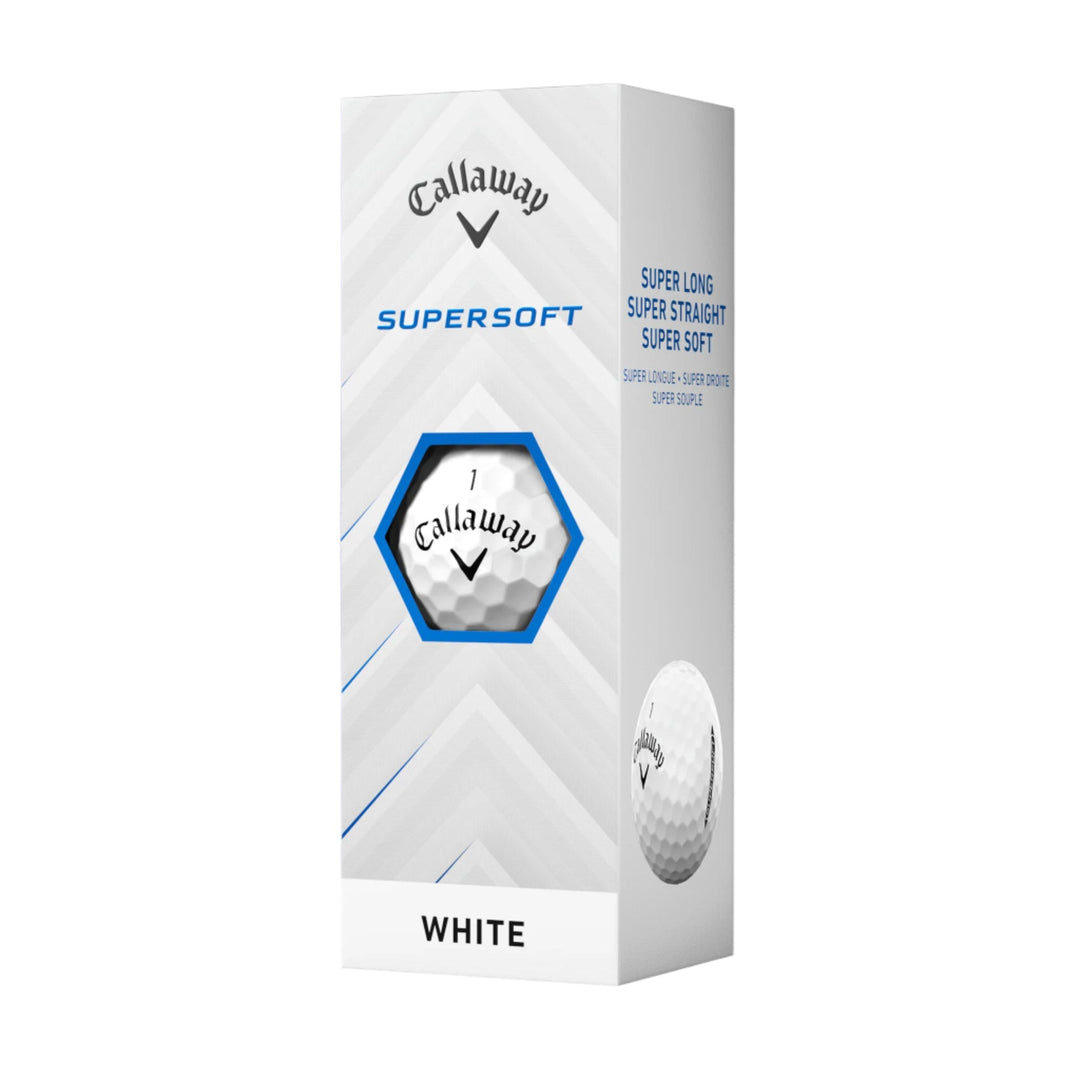 Callaway supersoft white golf balls.
