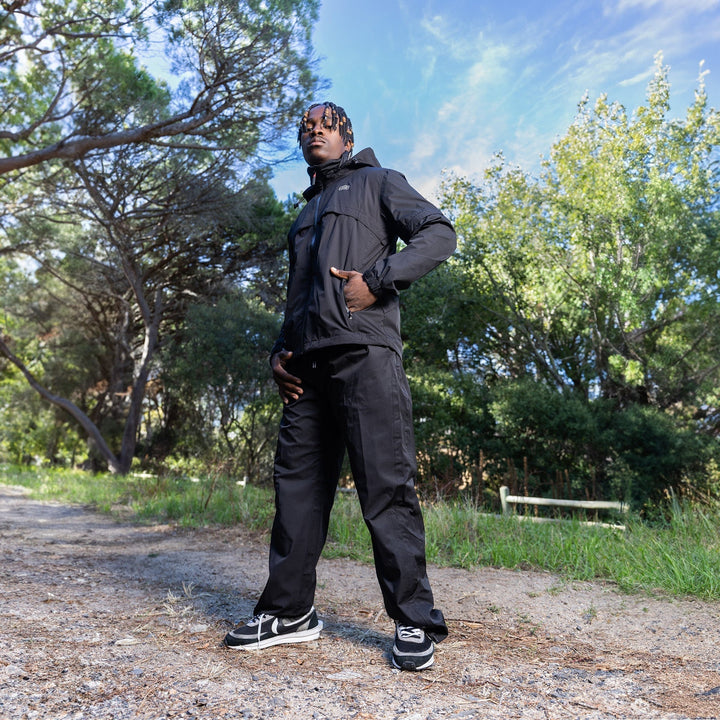 Black nylon waterproof jacket with hood and zipper for Swagg Swagg Ultra Dry