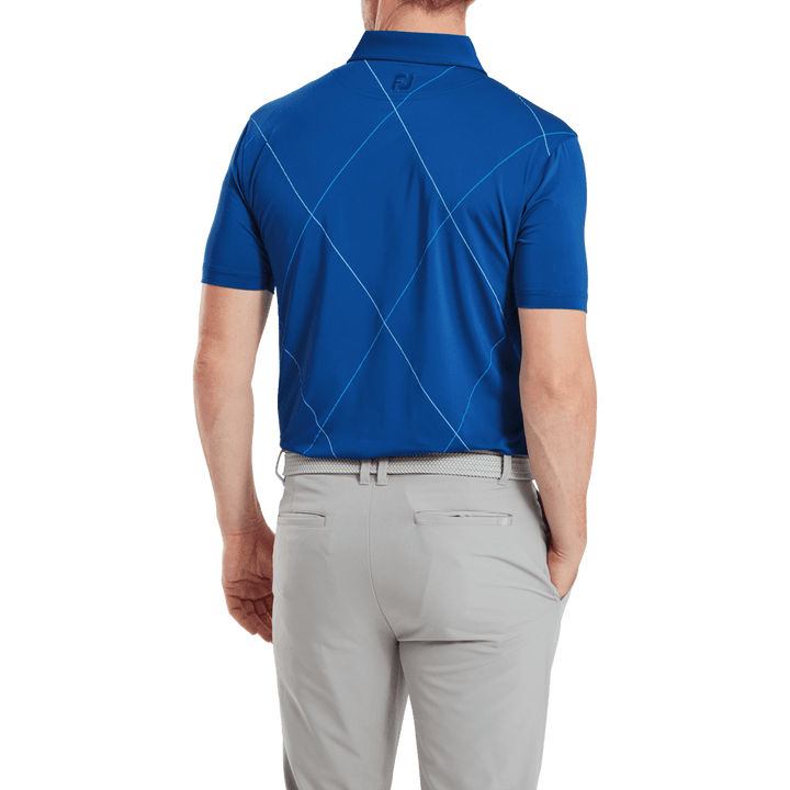 Footjoy Men`s Golf Shirt | EU Raker Print | Deep Blue