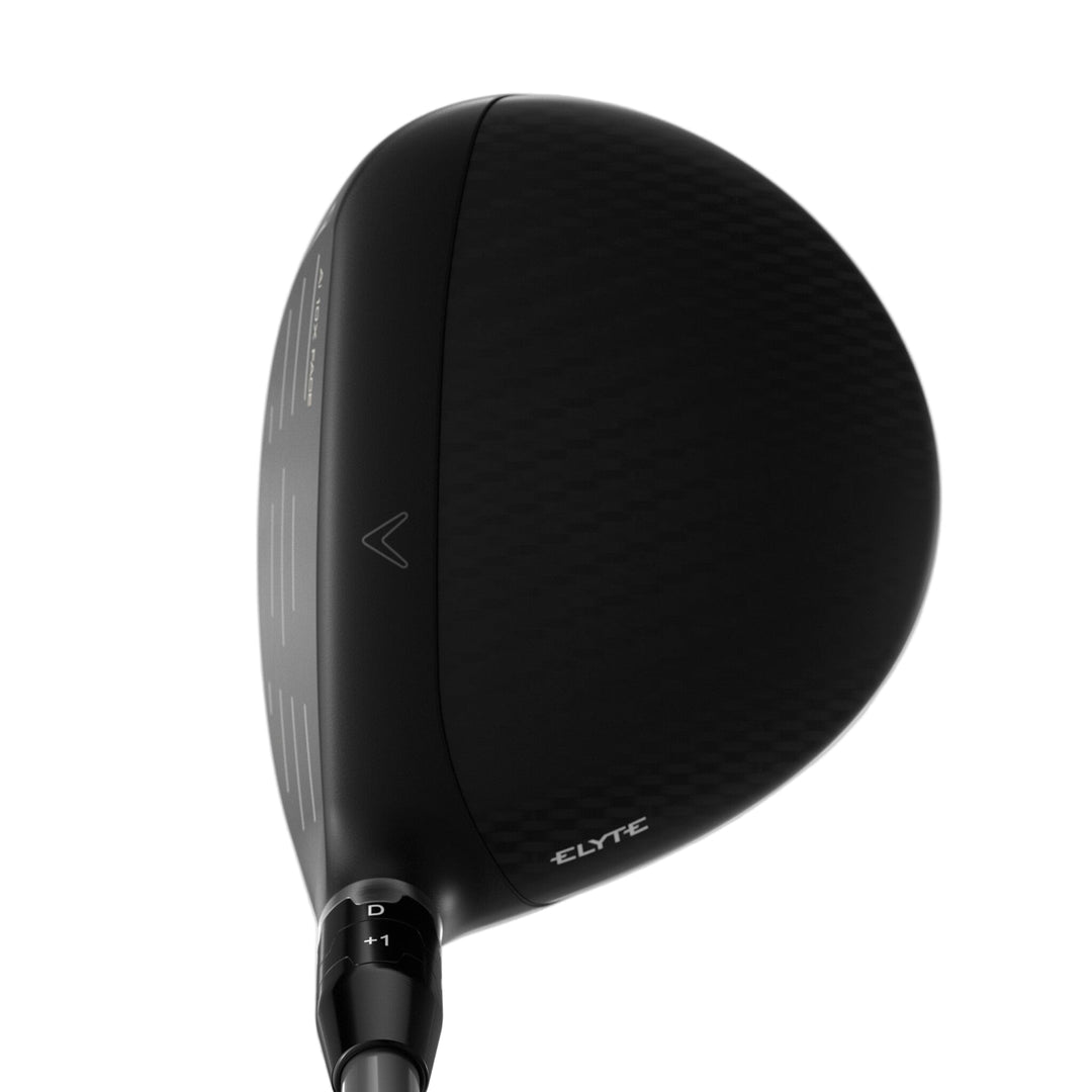 Callaway elytra driver head in black with silver accents.