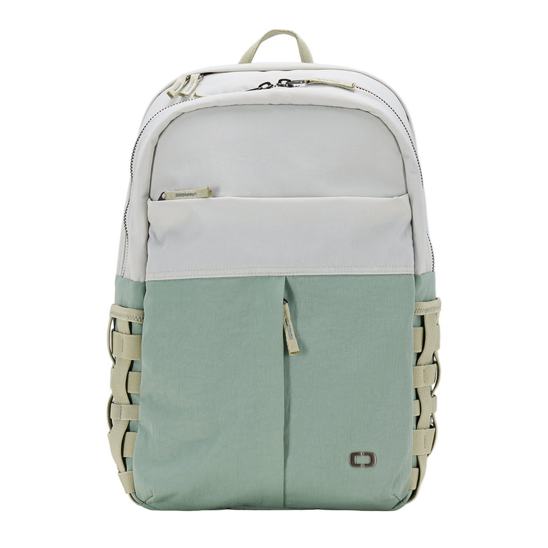 Ogio Rise Voyageur backpack in mint green and white woven design
