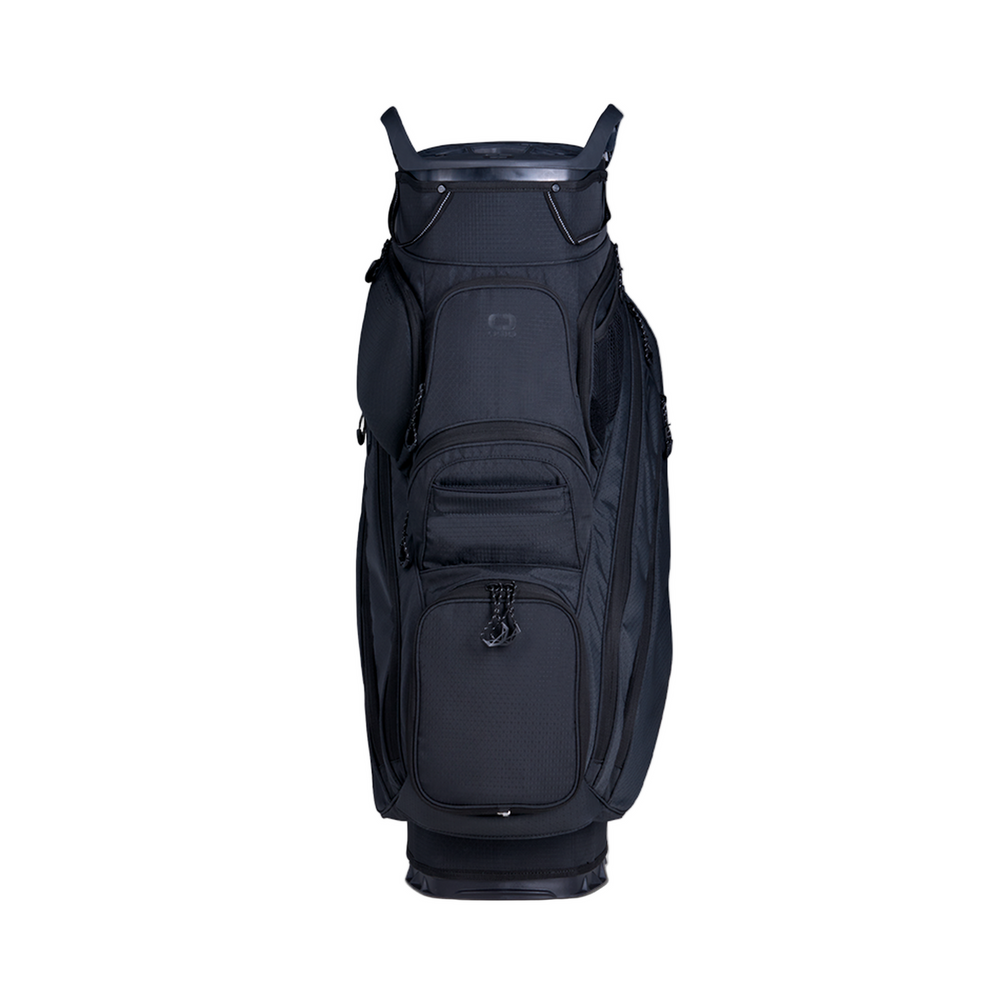 Ogio Silencer black golf cart bag with compartments and straps