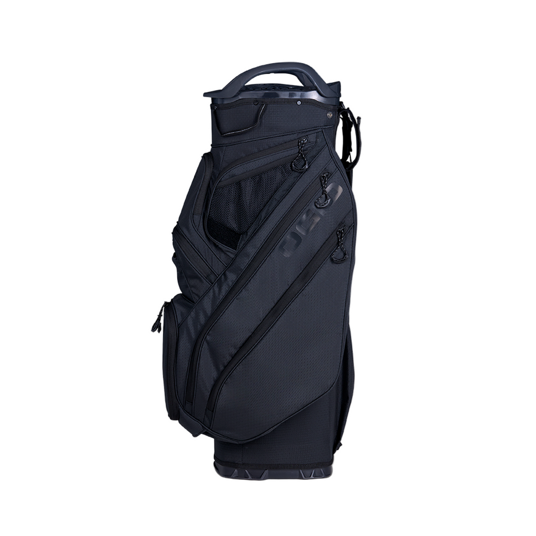 Ogio Silencer Cart Bag in black with compartments and telescopic handle