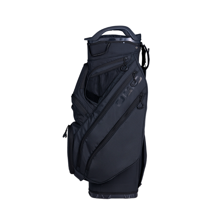Ogio Silencer Cart Bag in black with compartments and telescopic handle