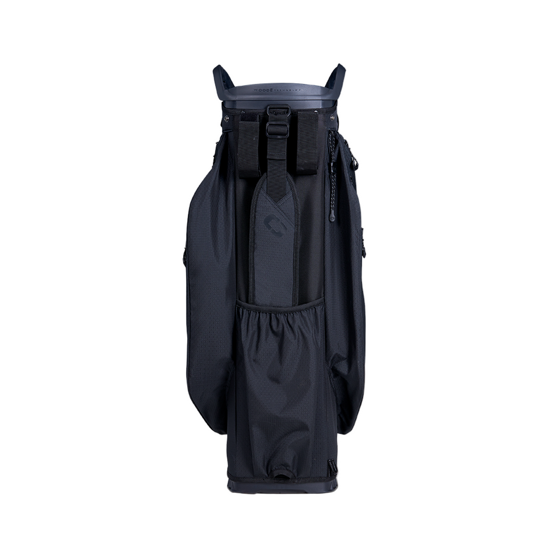 Ogio Silencer Cart Bag in black with compartments and strap
