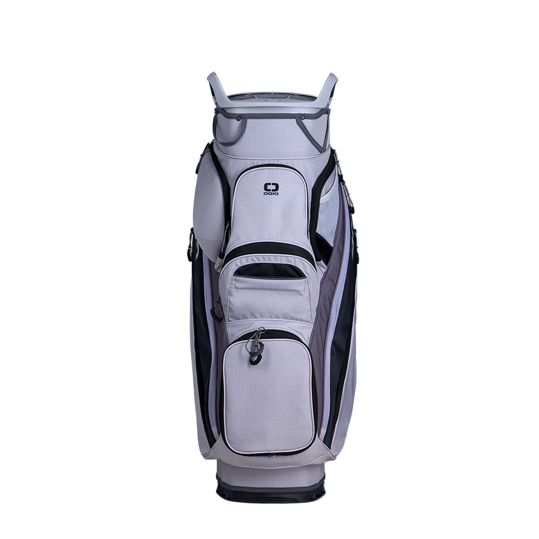 Ogio Silencer Cart Bag in Harbor Mist grey and black with white logo