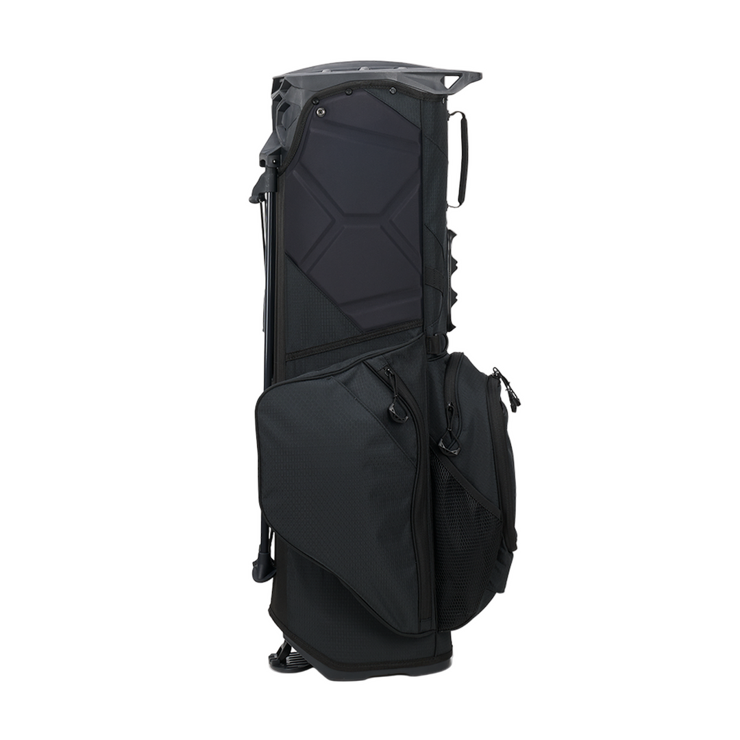 Ogio Woode Hybrid Stand Bag in black with compartments and rain cover