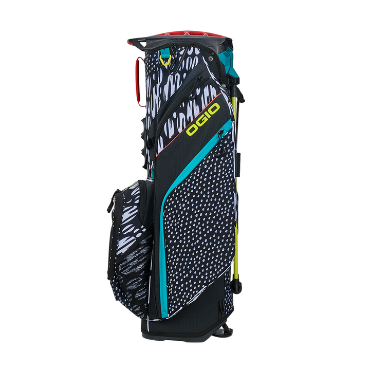 Ogio Woode Hybrid Stand Bag Safari with graffiti design and teal accents