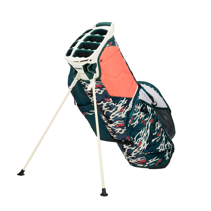 Ogio Woode Hybrid Stand Bag in green white floral wave camo