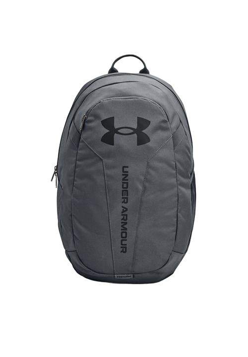 Under armour gray backpack with black logo and straps.