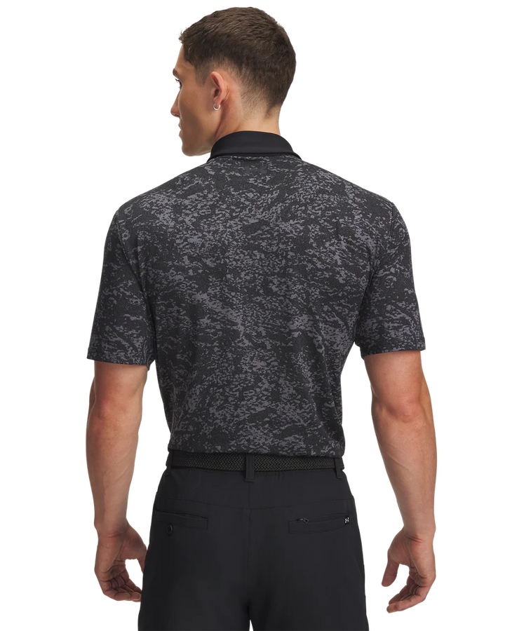 Under Armour Men's Golf Shirts | 3.0 Printed Polo | Black/Dark Grey