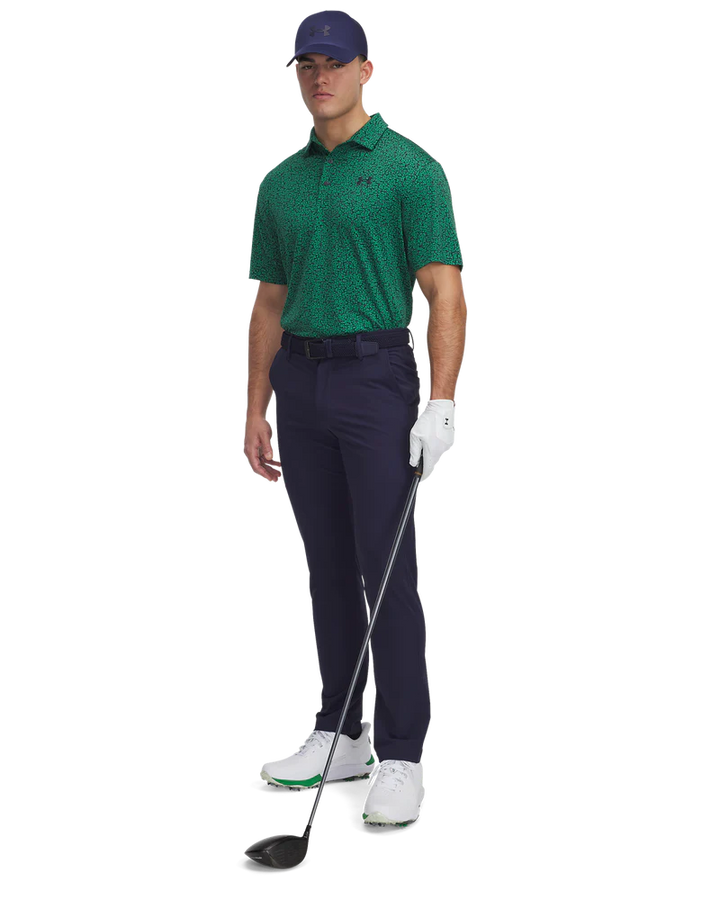 Under Armour Men's Golf Polo | 3.0 Printed Polo | Green/Black