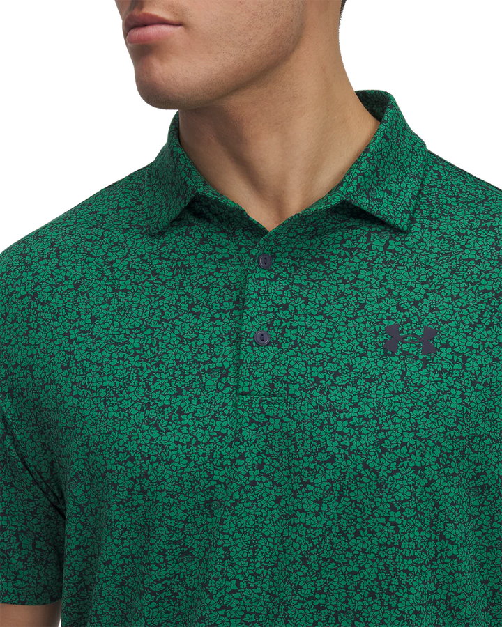 Under Armour Men's Golf Polo | 3.0 Printed Polo | Green/Black