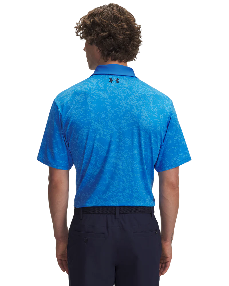 Under Armour Men's Golf Polo | Playoff 3.0 Printed Polo | Blue Atlantis
