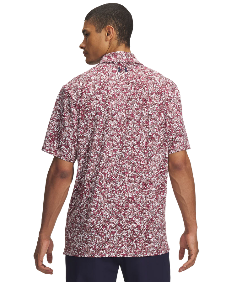 Under Armour Men's Golf Polo | Playoff 3.0 Printed Polo | Tourmaline Pink