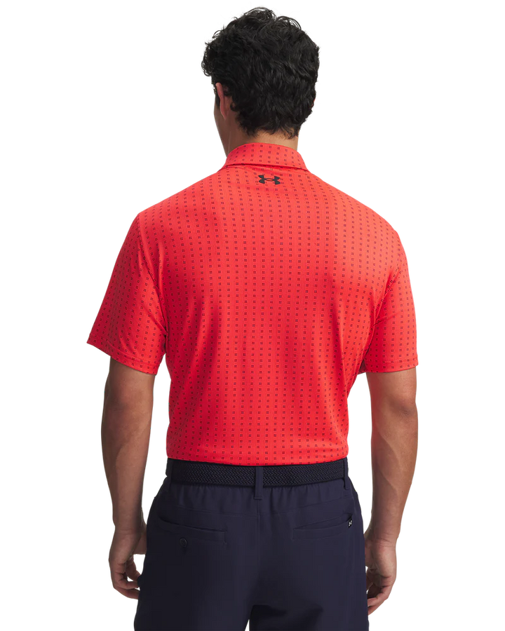 Under Armour Men's Golf Polo | Playoff 3.0 Printed Polo | Racer Red