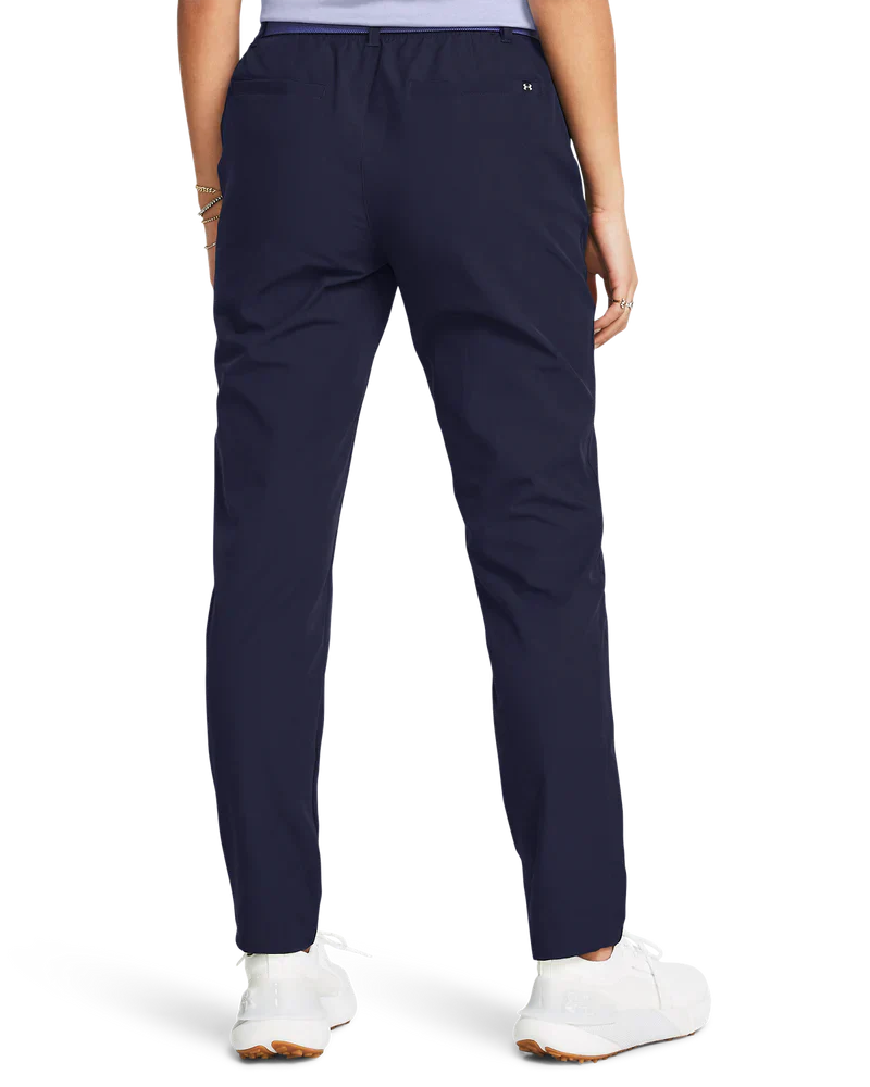 Navy blue tommy hilfiger track pants with white stripes and logo.