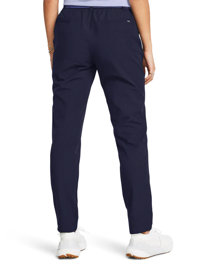 Navy blue tommy hilfiger track pants with white stripes and logo.