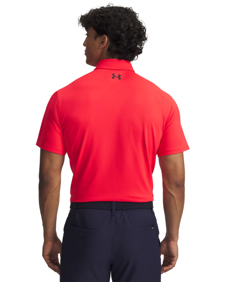 Under Armour Men's Golf Shirt | T2G Pique Polo | Racer Red
