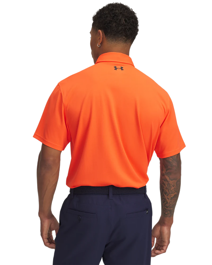 Under Armour Men's Golf Shirt | Pique Polo | Orange/Black