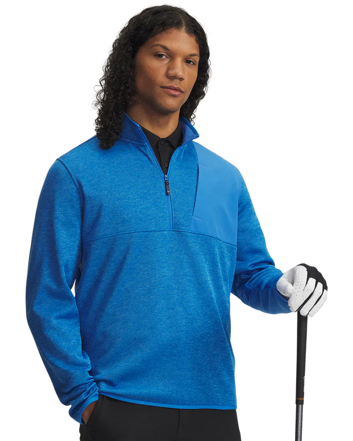 Under Armour Men's Golf Jersey | Drive SweaterFleece | Blue Atlantis