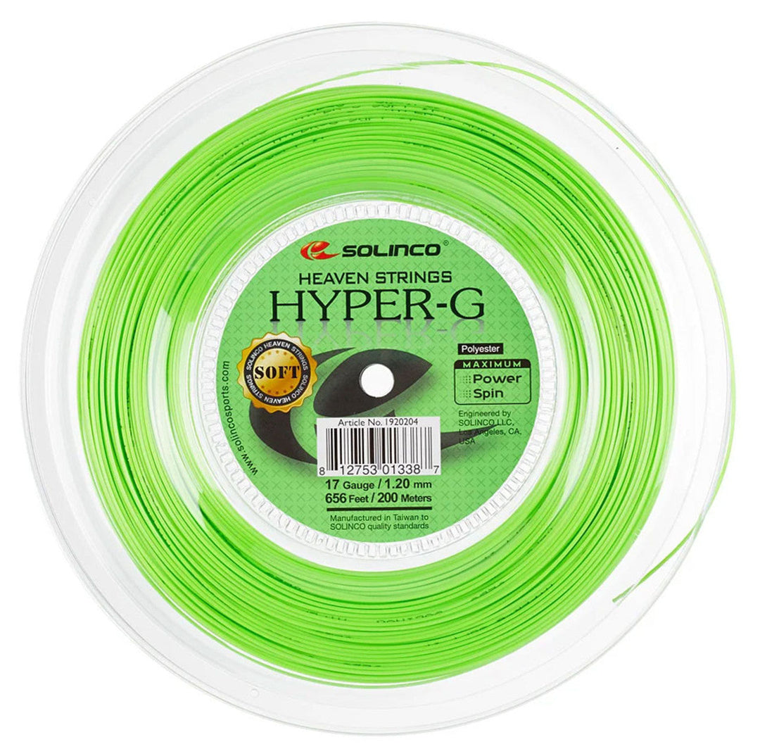 Green Solinco Hyper-G Soft 17 Gauge Tennis String Reel