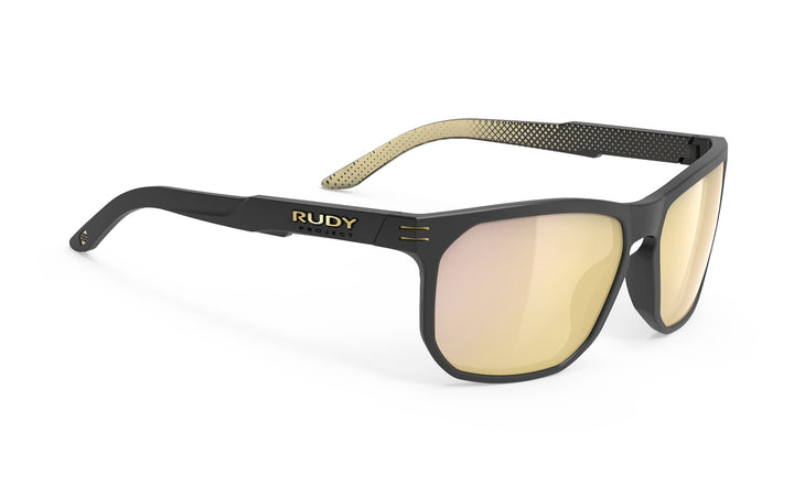 Black and gold gradient Rudy Project Soundrise sunglasses with mirrored lenses