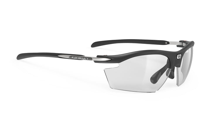 Black and silver Rudy Project Rydon sport sunglasses with clear lenses