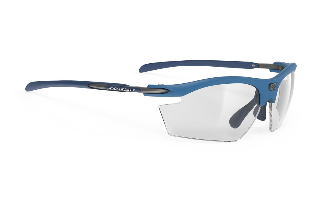 Rudy Project Rydon blue and black sport sunglasses with clear lenses