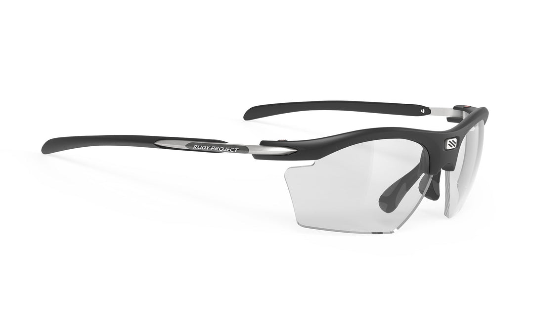Black and silver Rudy Project Rydon Slim sport sunglasses with clear lenses