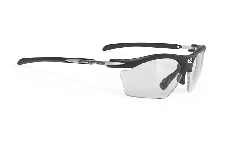 Black and silver Rudy Project Rydon Slim sport sunglasses with clear lenses