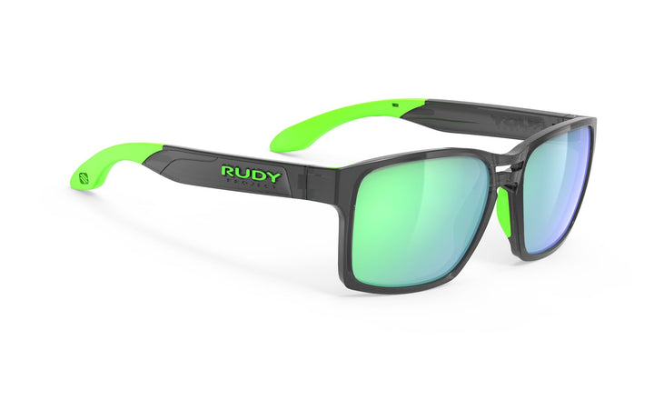 Black and neon green Rudy Project Spinair 57 sunglasses with mirrored lenses