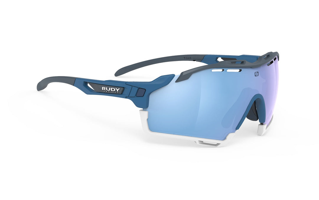 Sleek blue and white Rudy Project Cutline sport sunglasses