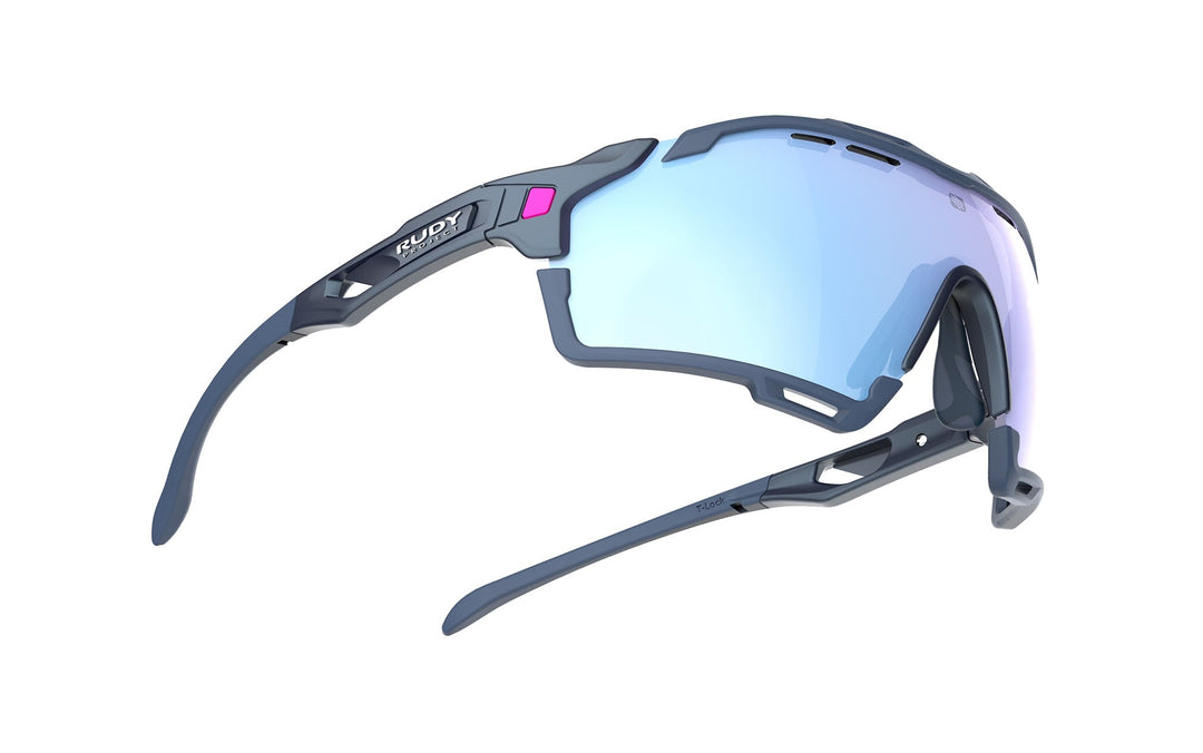 Rudy Project Cutline black and pink sunglasses with blue lenses
