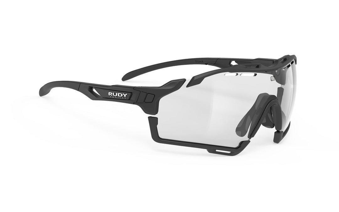 Rudy Project Cutline black silver sport sunglasses with clear matte lenses