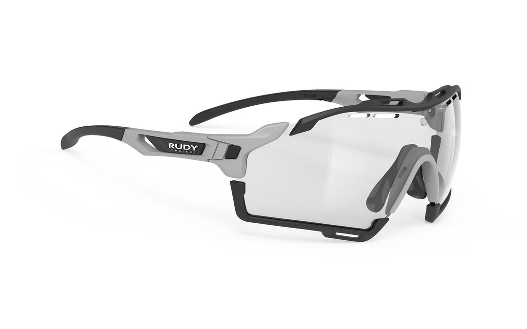 Rudy Project Cutline silver and black sport sunglasses with interchangeable lenses
