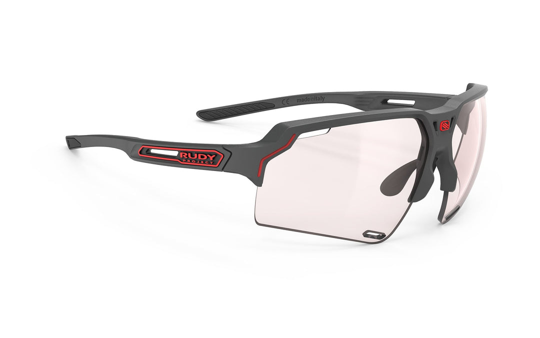 Black and red Rudy Project Deltabeat cycling sunglasses with photochromic lenses