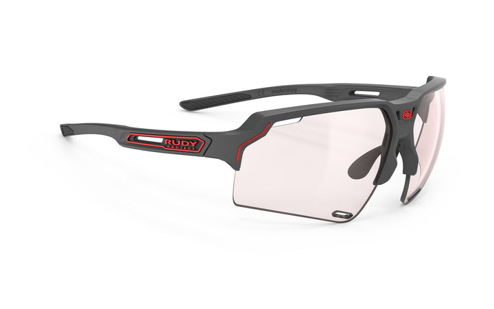 Black and red Rudy Project Deltabeat cycling sunglasses with photochromic lenses