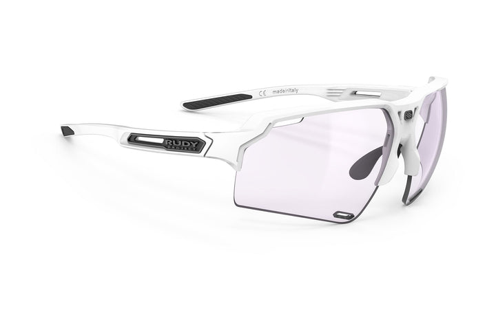 White and clear Rudy Project DELTABEAT sunglasses with interchangeable lenses